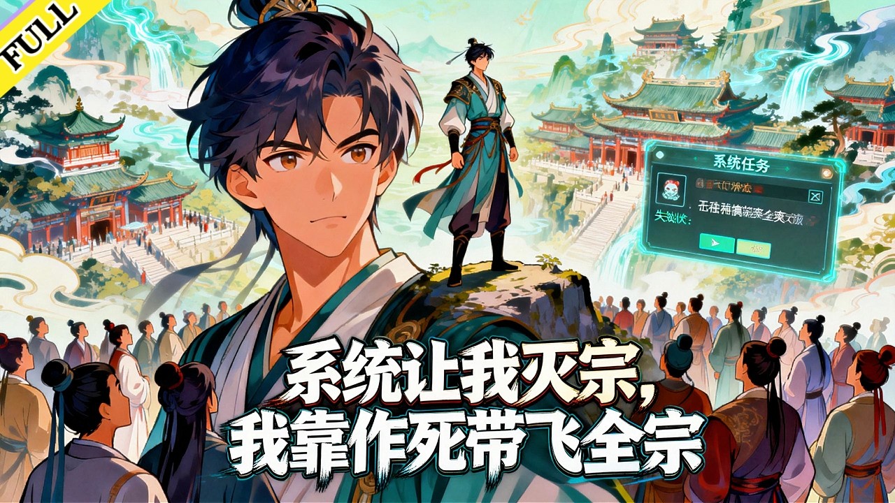 【FULL】《系統讓我滅宗門，我靠作死帶飛全宗》完整版！小夥穿越成天衍宗滿級大佬，剛裝完逼就被系統沒收修爲，還接到個缺德任務：搞垮宗門才能回現實。他宣戰強敵，反把對方嚇退；連廢物弟子都被他教成天才。