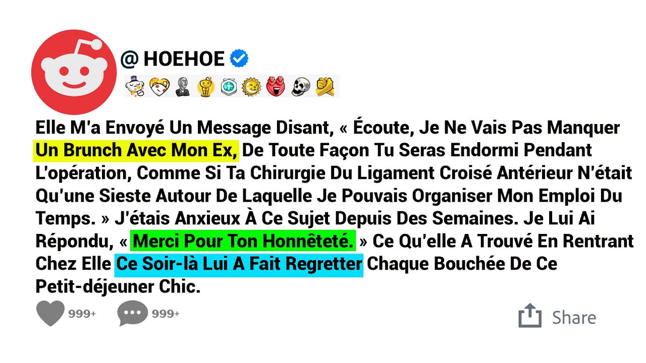 Elle M’a Envoyé Un Message Disant, « Écoute, Je Ne Vais Pas Manquer Un Brunch Avec Mon Ex,