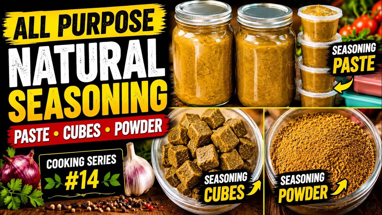 How to Make Natural Seasoning Paste, Seasoning Cubes & Powder | Vegetable & Chicken Stock Cubes