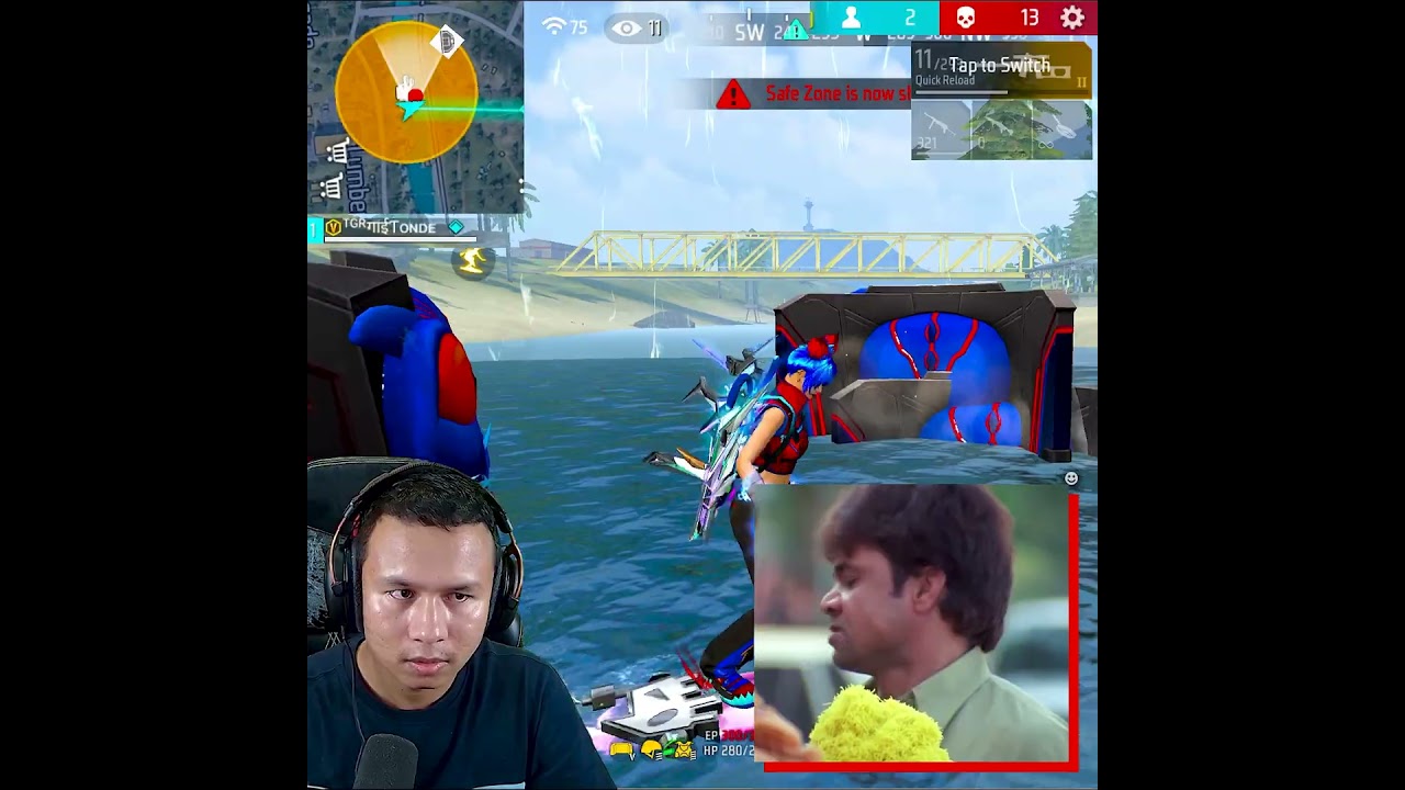 Grenade in Water 😵 Last Unexpected Zone #shorts #freefire #tondegamer