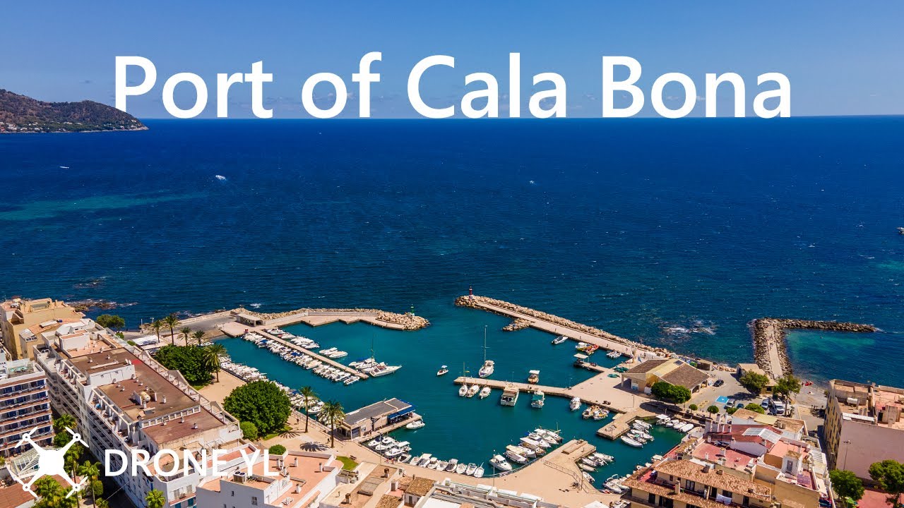 Port of Cala Bona from Drone // Mallorca in 4K