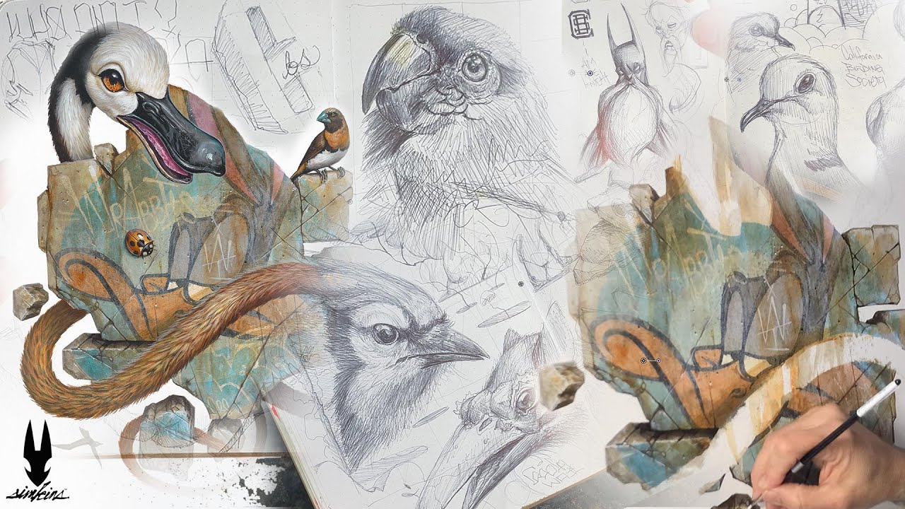 Greg CRAOLA Simkins goes on a sketchbook tour and paints a Duck Snake called 