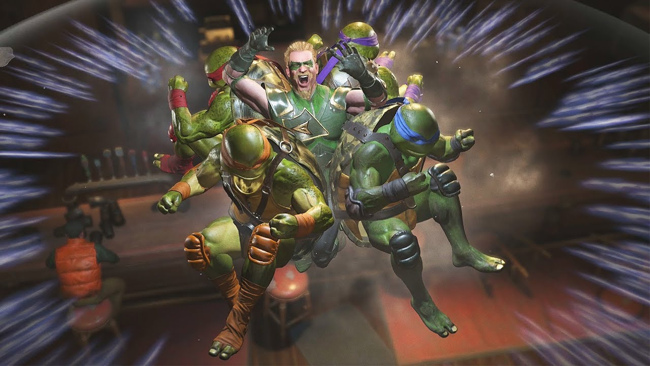 Injustice 2: TMNT Vs Green Arrow | All Intro/Interaction Dialogues & Clash Quotes + Super Moves