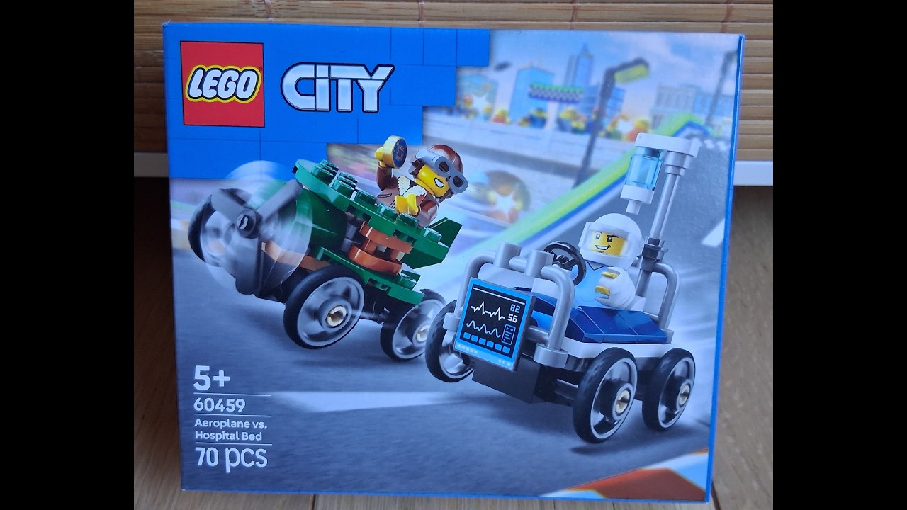 Lego City 60459 : Pack de bolides de course  avion contre lit d'hôpital