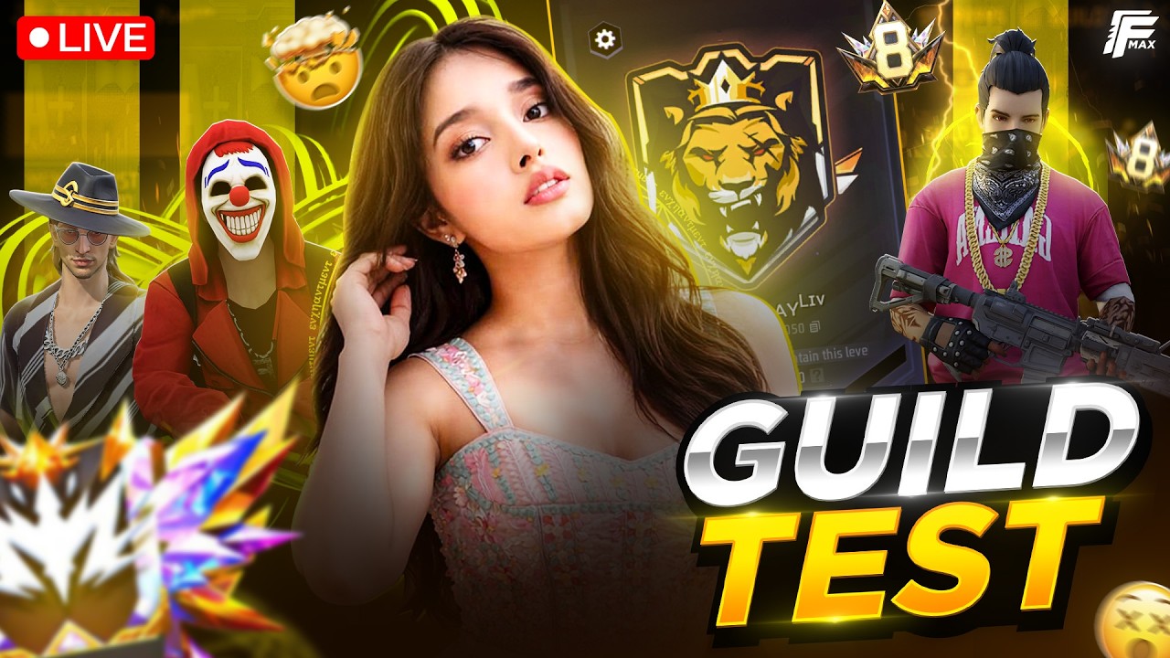 GUILD TEST ON LIVE || Road To 2M || #freefirelive #shortfeed #femalegamer #guildtest #annuplay