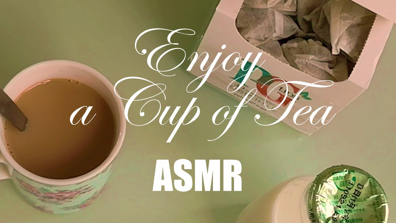 Relaxing ASMR: How to Make Perfect English Tea with Milk | Brewing PG Tips Tea Bag