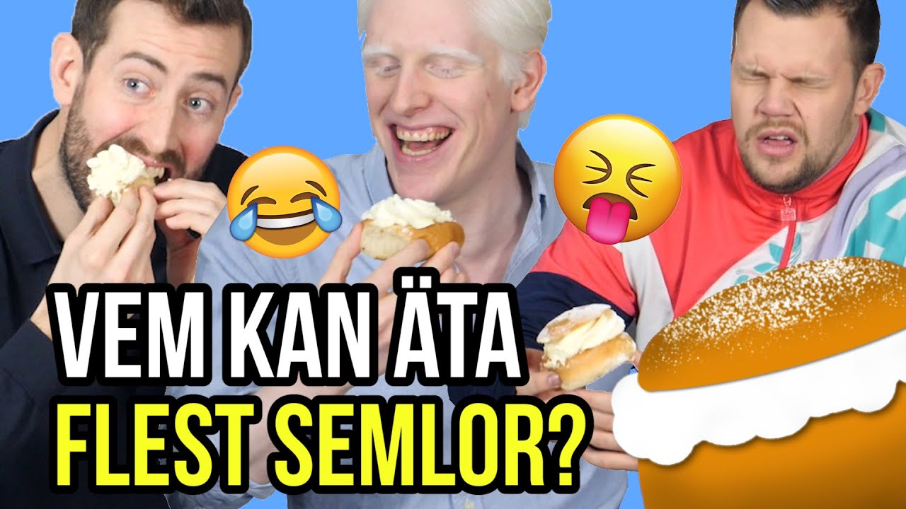 VEM KAN ÄTA FLEST SEMLOR?! SEMMELÄTARTÄVLING MED VIKTOR, NICLAS & JONATAN
