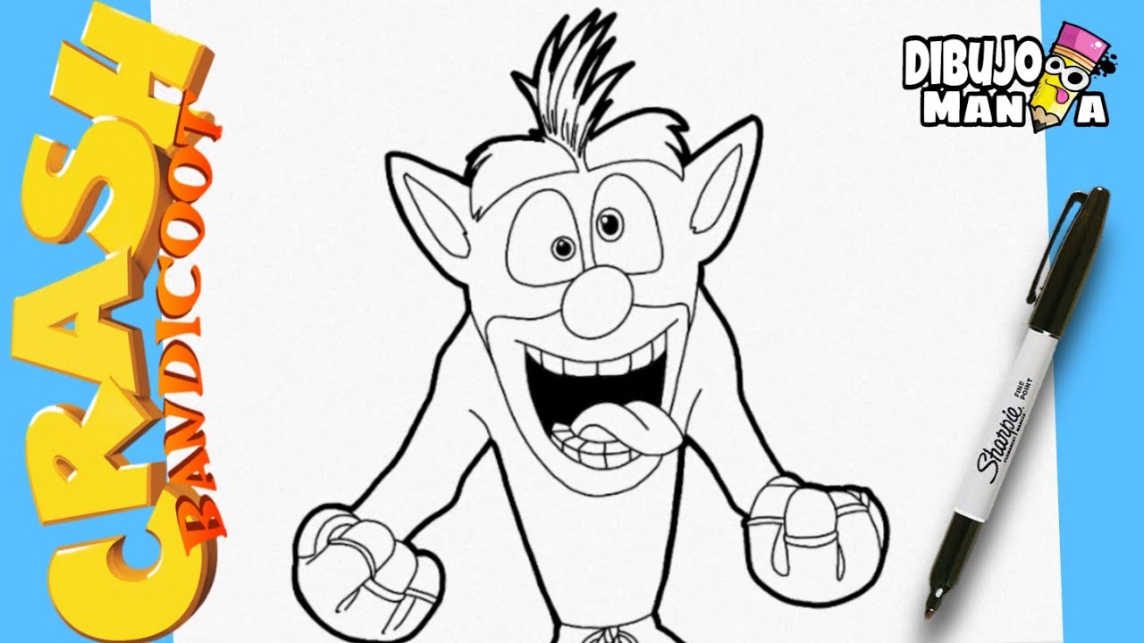 COMO DIBUJAR A CRASH BANDICOOT MUY FÁCIL Y PASO A PASO | how to draw crash bandicoot step by step