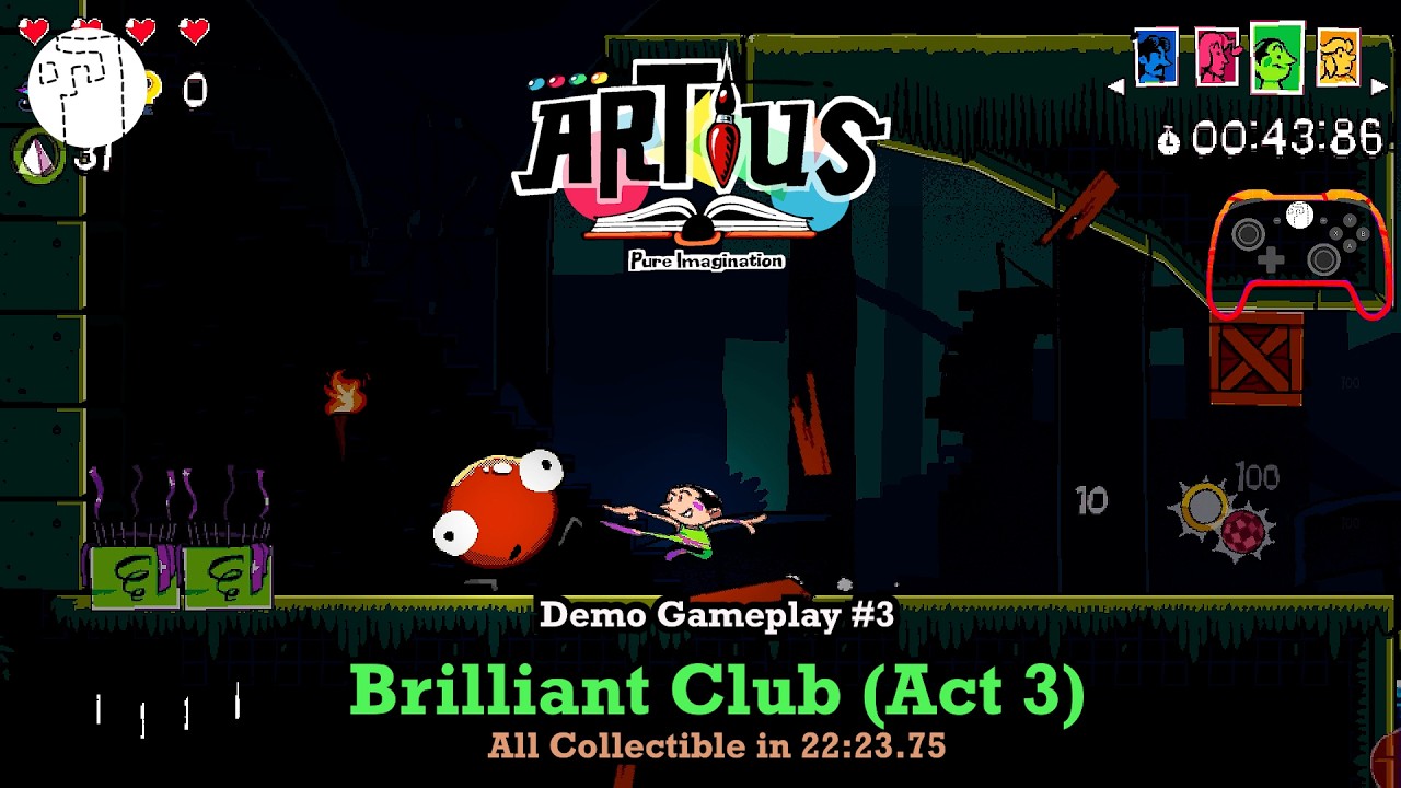 ARTIUS | Demo Gameplay #3 | Brilliant Club (Act #3) | All Collectibles in 22:23.75