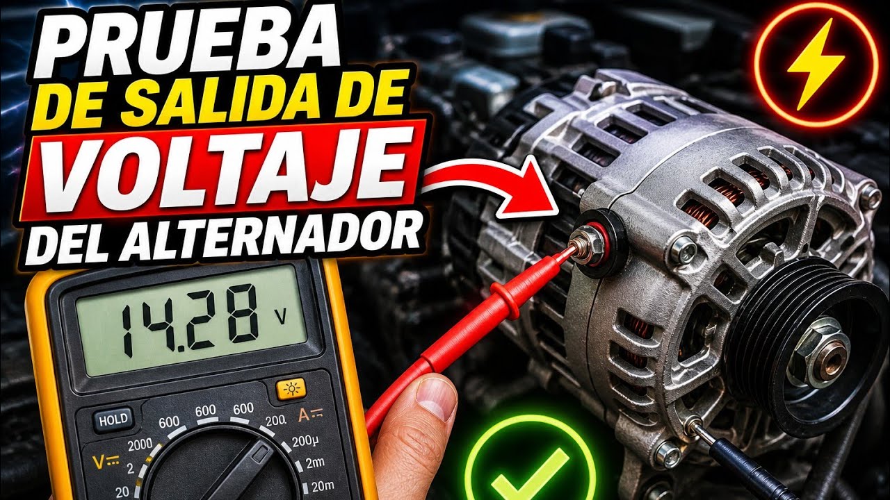 PRUEBA DE SALIDA DE VOLTAJE DEL ALTERNADOR CON MULTIMETRO