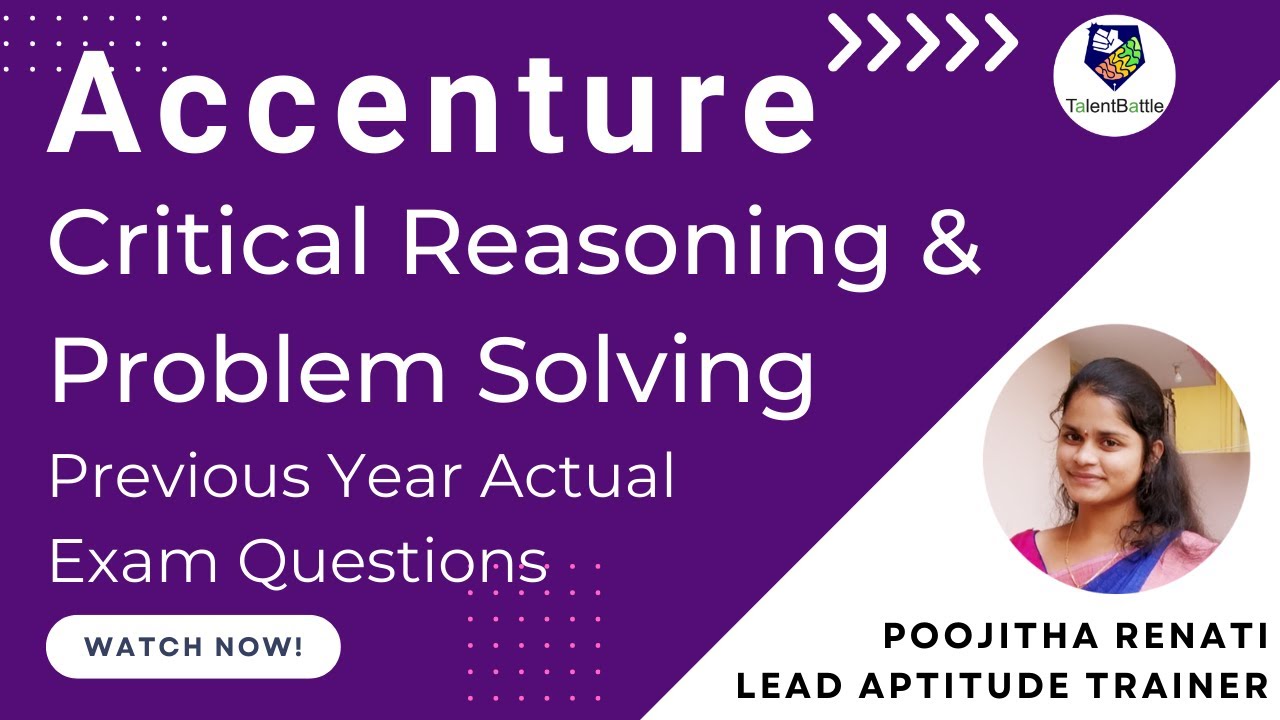 Accenture Critical reasoning and Problem Solving 2023 | Previous Year Accenture Questions