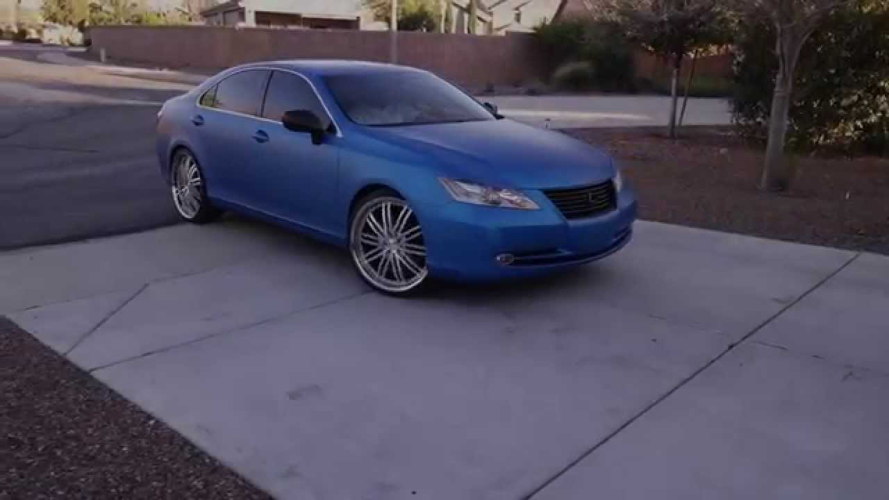 2007 Lexus es350 on 22's & wrapped in 3m matte metallic blue
