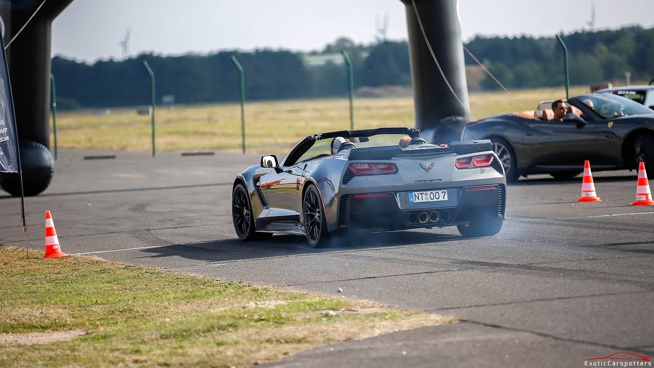 4x Chevrolet Corvette C7 Z06 - Drag Races, Revs & Accelerations !