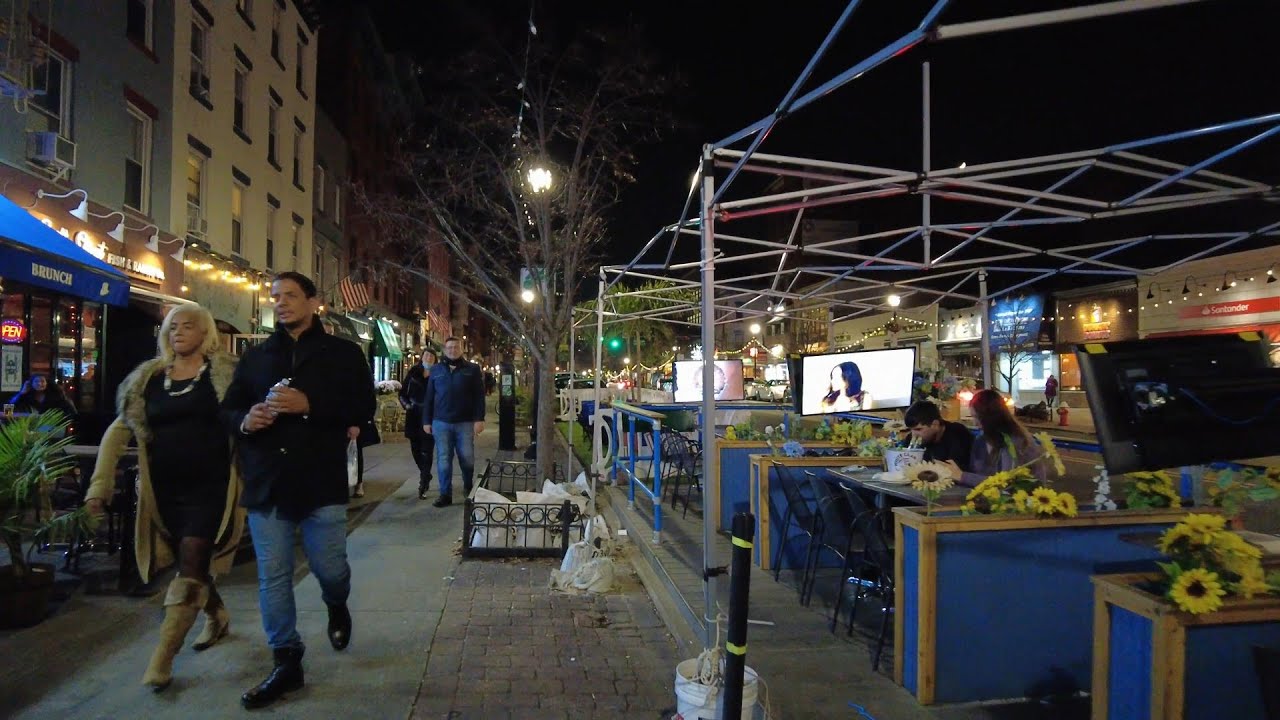 Walking Hoboken, NJ Friday Night : Washington Street (November 20, 2020) - ASMR