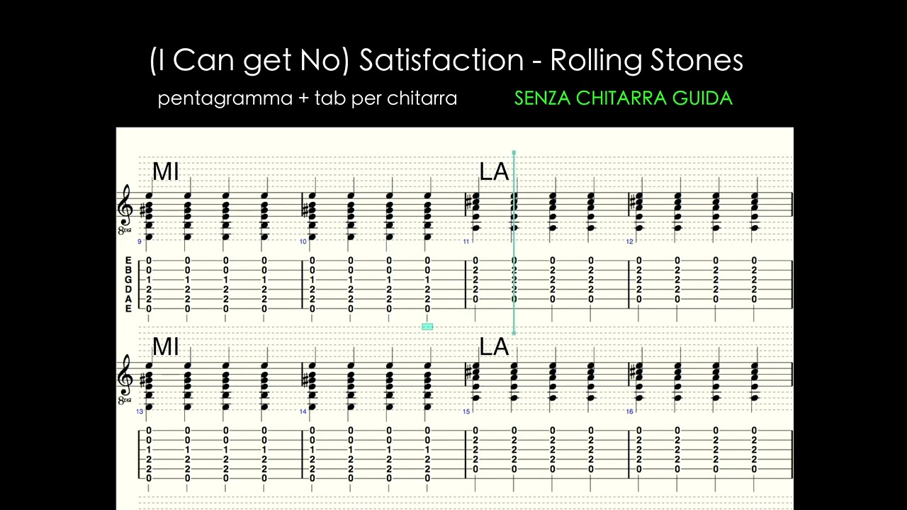 Satisfaction - Rolling Stones - Spartito Animato Tab Chitarra Practicing Base Playalong Beginner