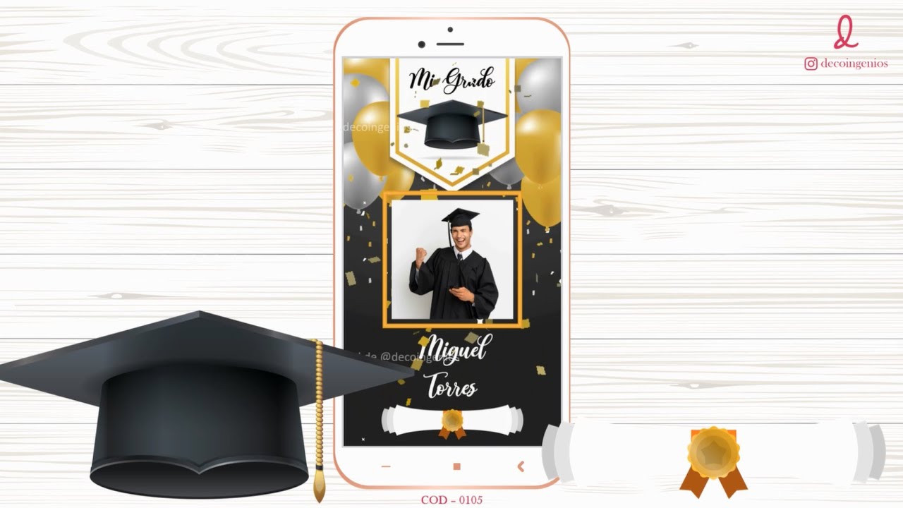 🎓🎓 Invitaci&oacute;n digital para graduaci&oacute;n 🎓🎓 Tarjeta de invitaci&oacute;n para gradaci&oacute;n | invitaci&oacute;n digital
