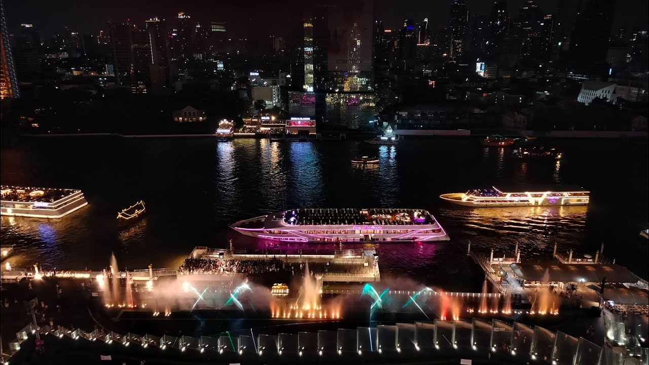 Bangkok River Night View from ICON SIAM rooftop