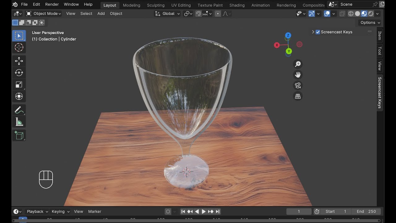 Tutorial basic 3D blender pemula I membuat gelas (4)