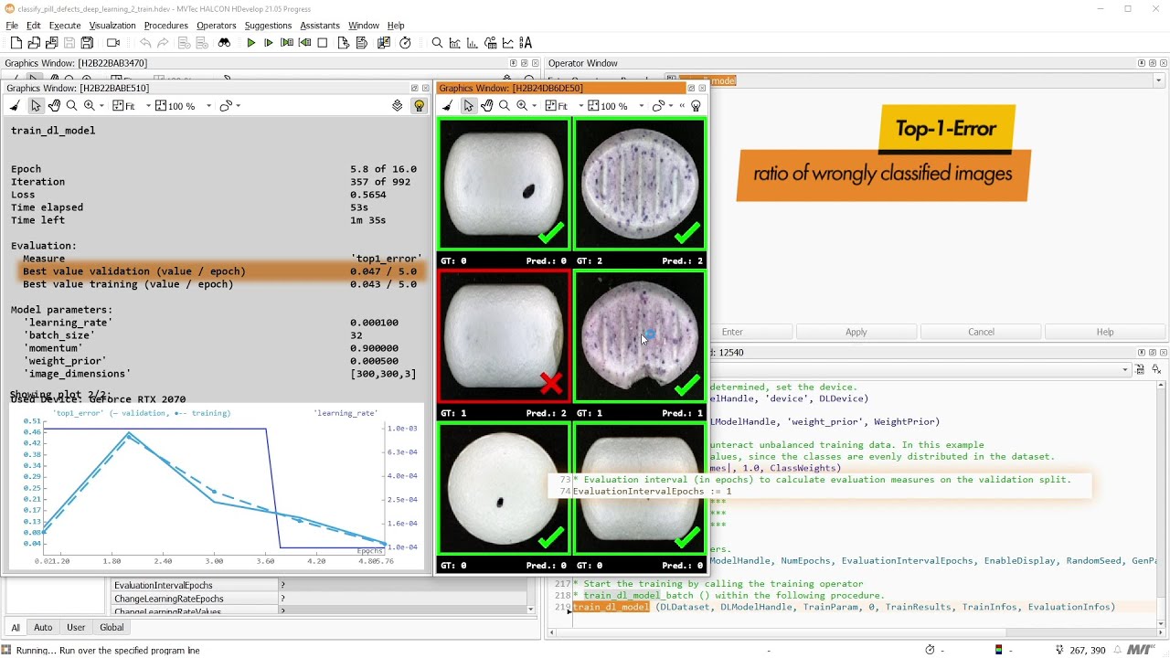 Classification 2: Train a model – HALCON Deep Learning