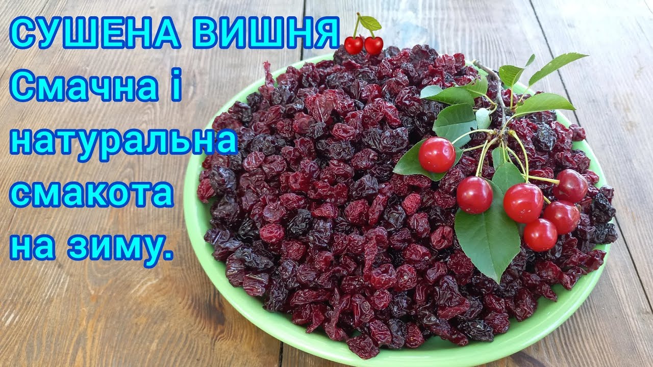 СУШЕНІ ВИШНІ 🍒корисний смаколик до кави☕️та в будь яку випічку🥧#сушенівишні#в'яленавишня#вишніназиму