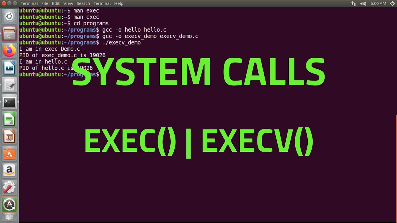 Системные вызовы в Linux | exec | execv