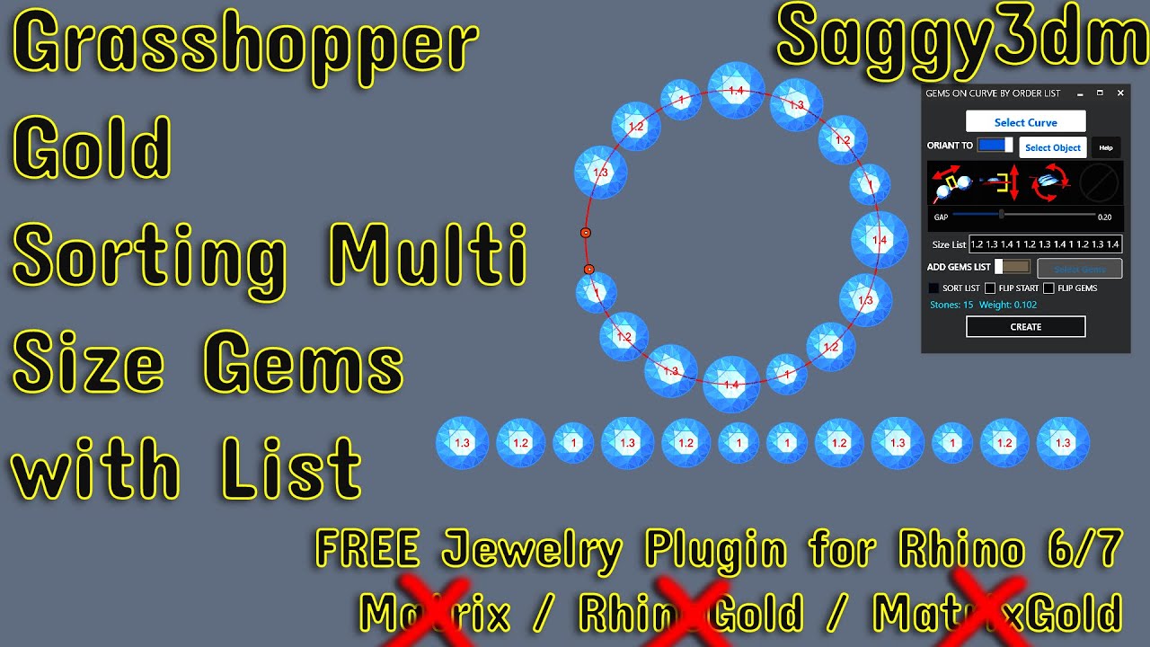 Grasshopper Gold Jewelry Tools - 09 - Hindi - Auto Sorting Multiple Size Gems with List