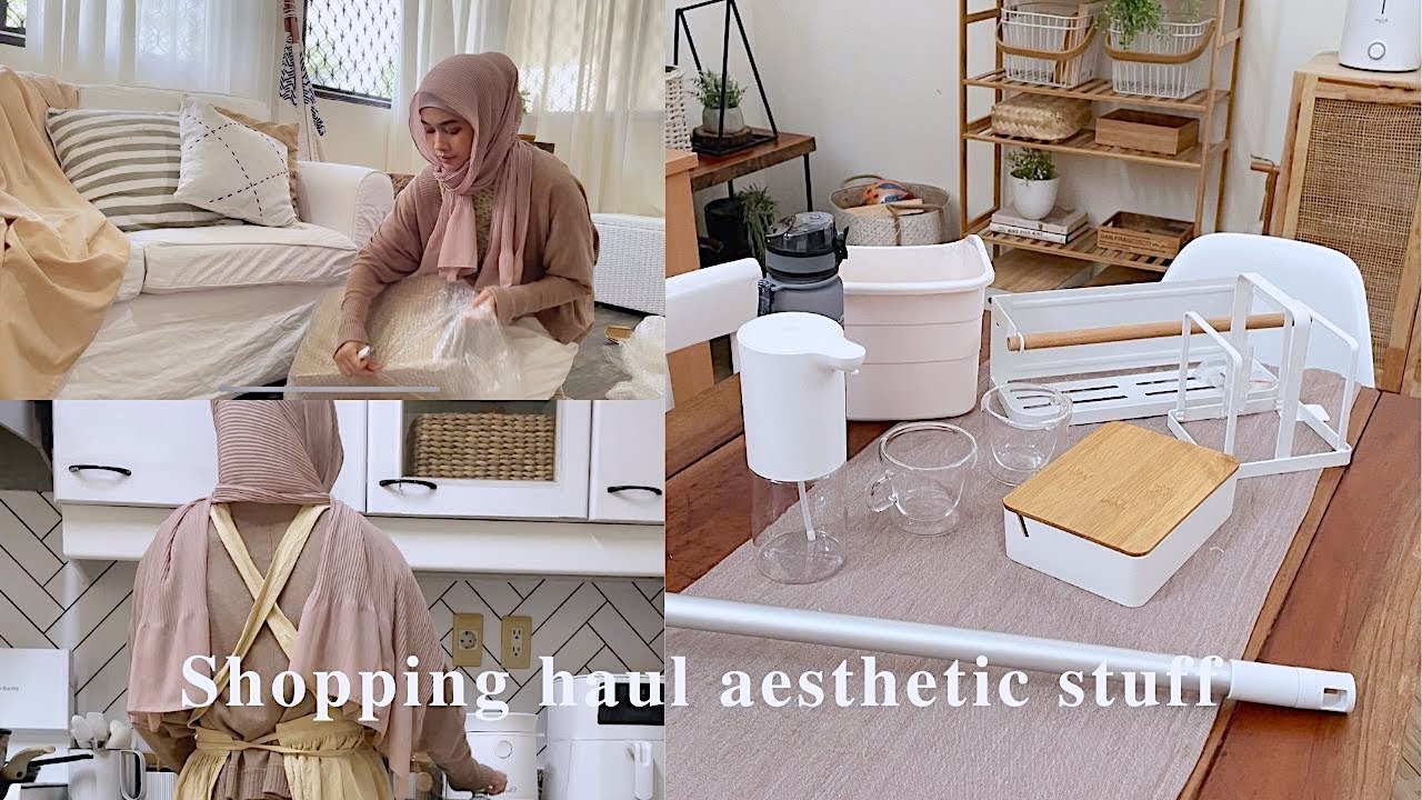Shopping haul white and wood, home decor haul, aesthetic stuff shopping haul
