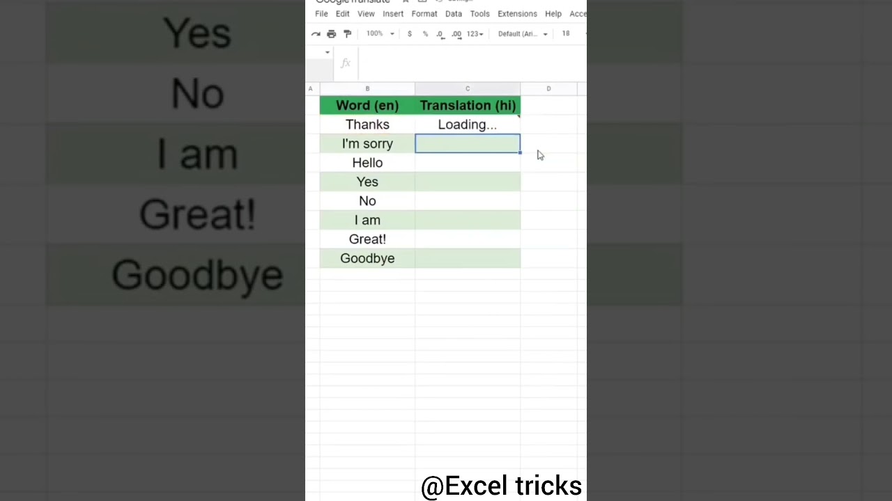 GOOGLE TRANSLATE IN EXCEL #shorts #excel