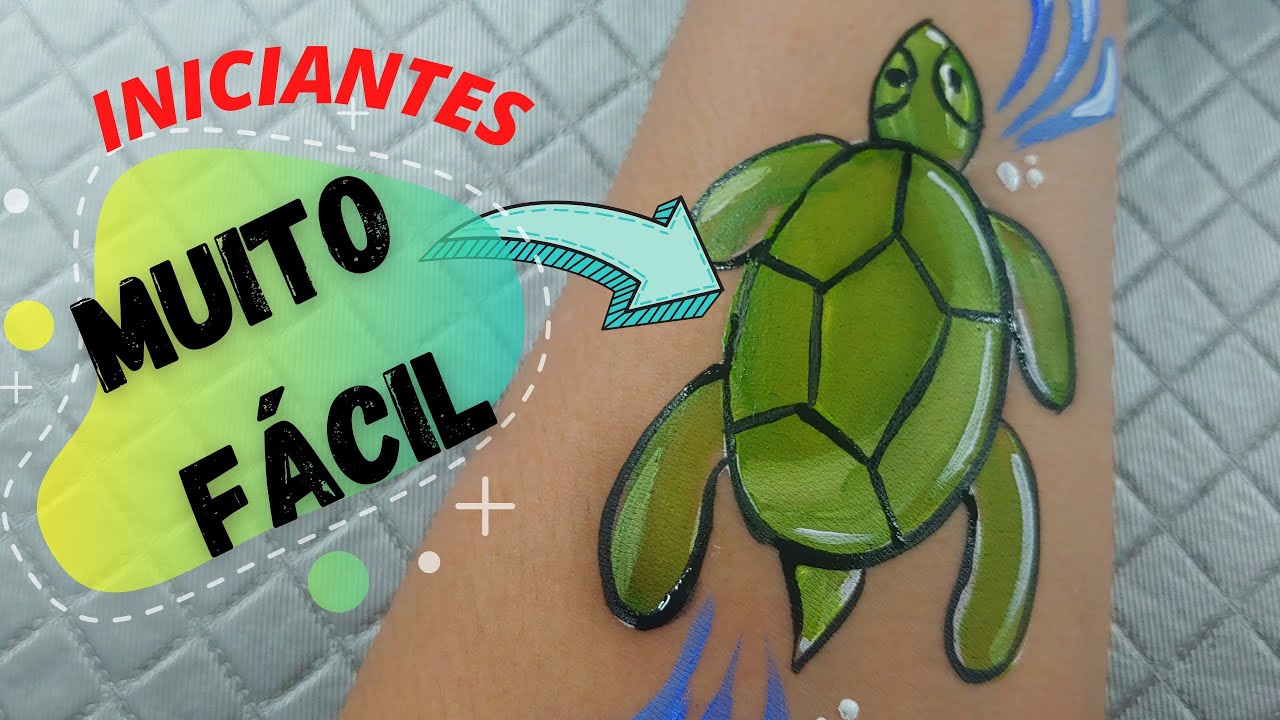 Pintura infantil na pele INICIANTES- Tartaruguinha
