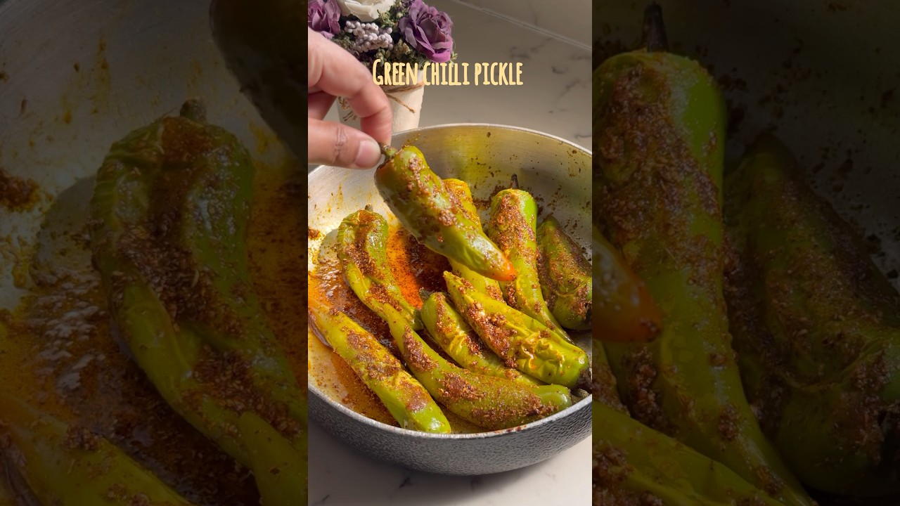 Green chilli pickle #desi #indianfood #recipes #viralvideos