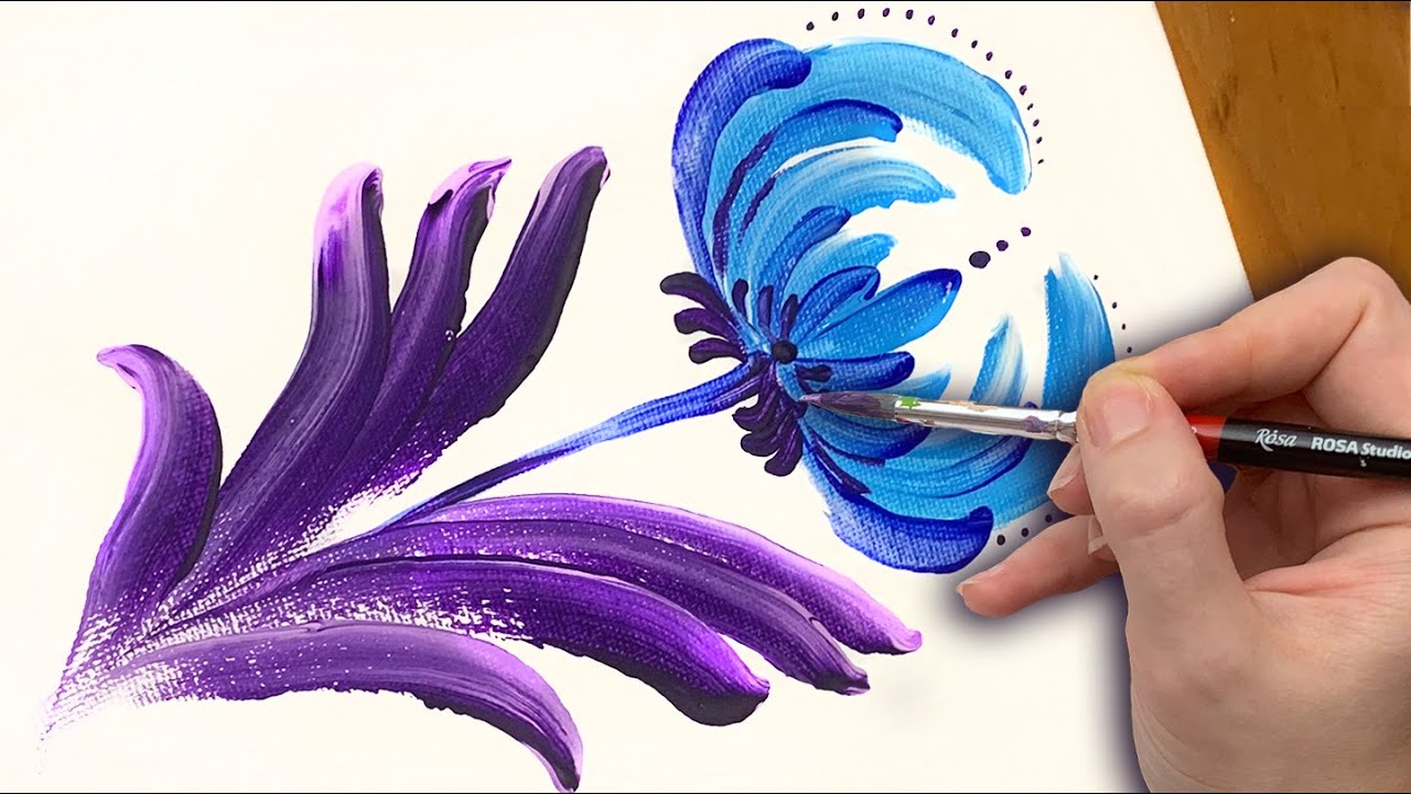 Super Easy Painting Technique / Flowers with Acrylics