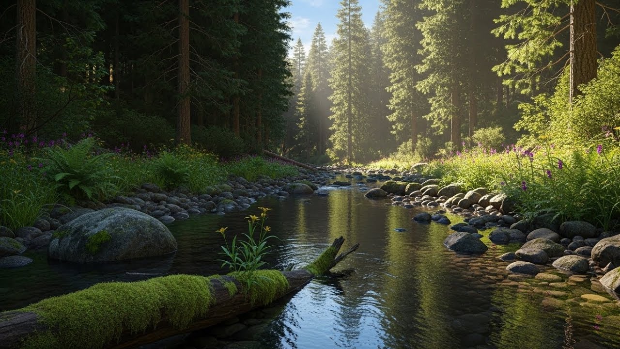 Gentle River Sound Ambience 🌊 Flowing Water for Deep Sleep, Meditation, and Relaxation #1550