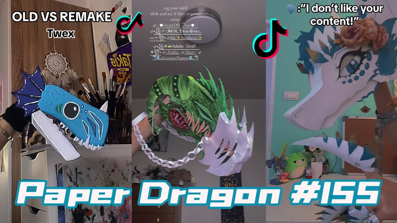Dragon Puppet Crafts - Paper Dragon TikTok Compilation #155