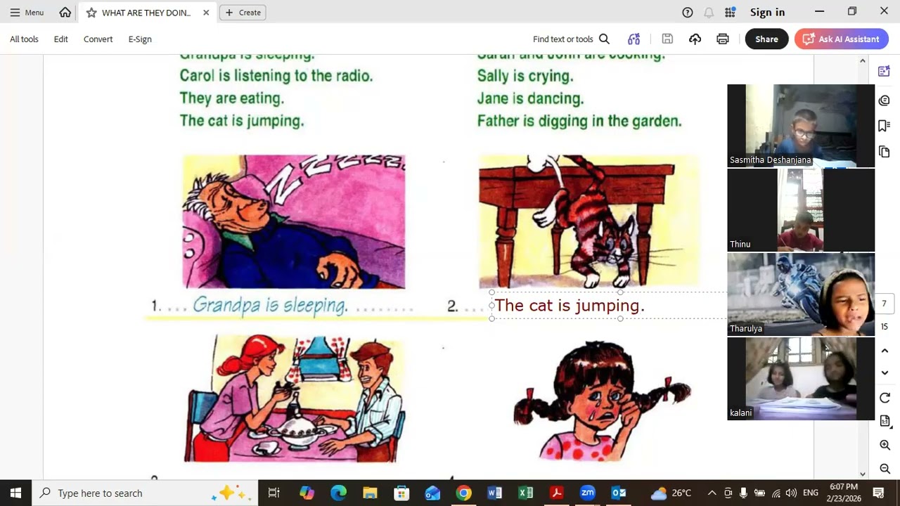 English for Kids- Grade 3/4/5- 23rd Feb 2026