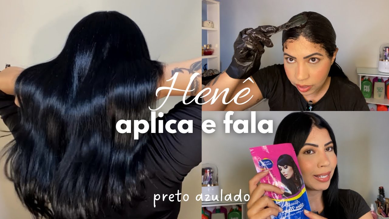 HENÊ ♡  preto azulado RETOQUE RAIZ cabelo henezado