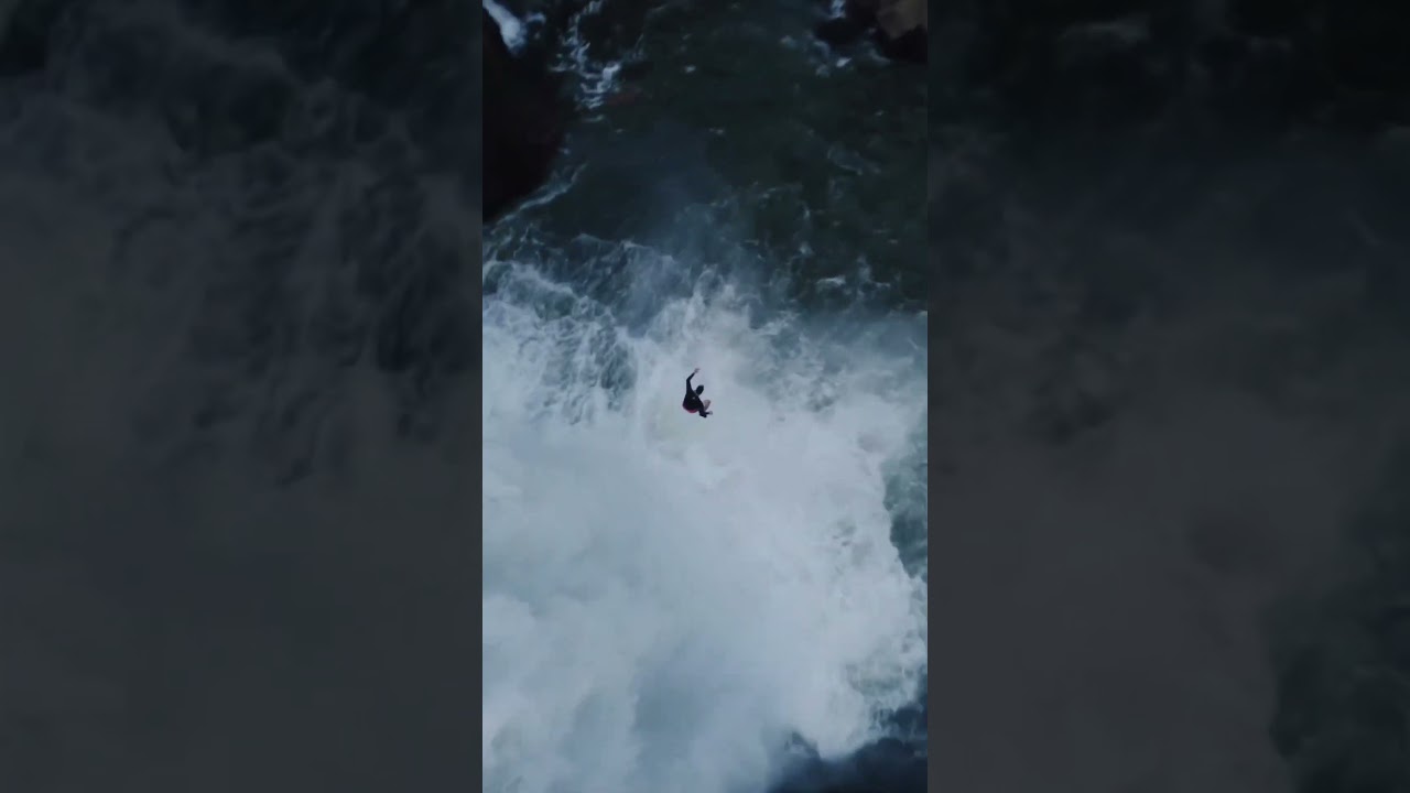Fpv drone follows cliff diver!