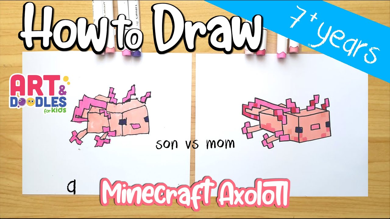 How to draw a minecraft AXOLOTL
