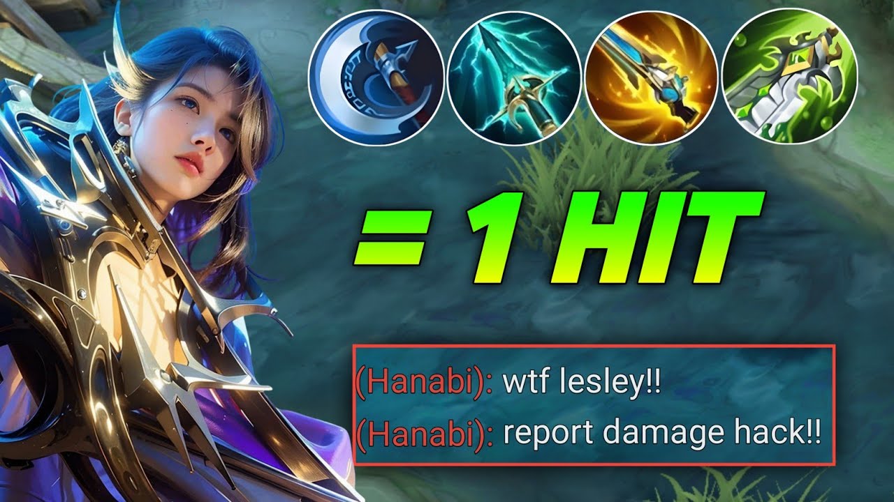 LESLEY 1 HIT MANIAC BUILD! LESLEY BEST BUILD & EMBLEM 2025 (auto maniac)😱!! - MLBB