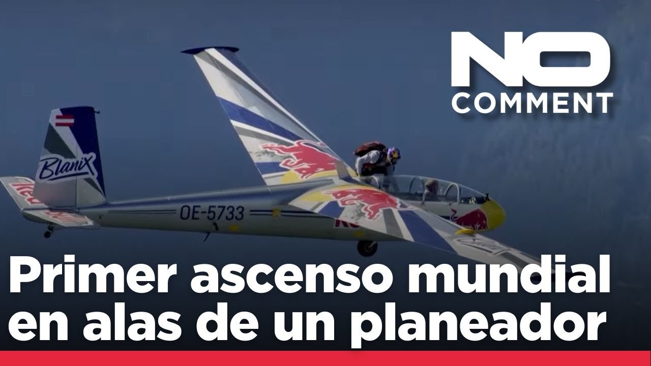 Escalador esloveno completa el primer ascenso mundial en alas de un planeador en pleno vuelo