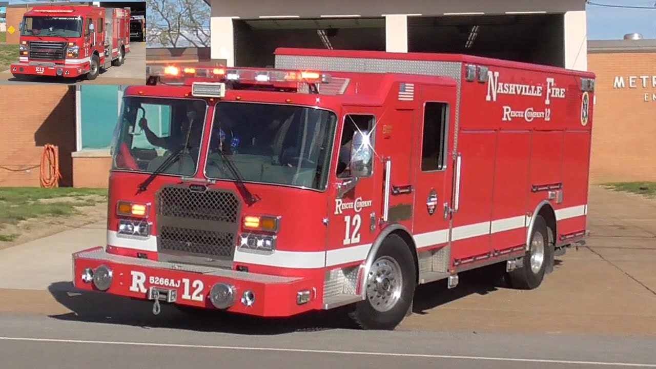 Nashville Fire Dept. Engine 12 & Rescue 12 Responding 3/24/2025