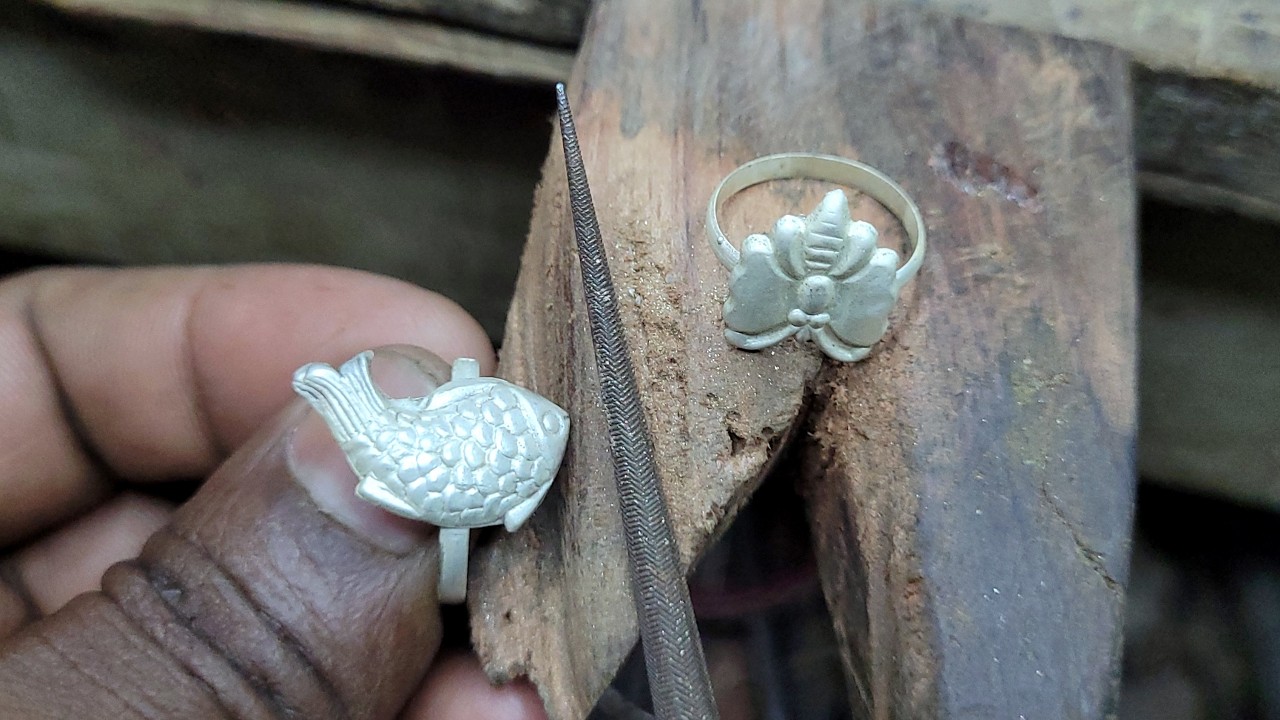 Butterfly 🦋 Fish silver ring making ! How to make butterfly fish silver ring