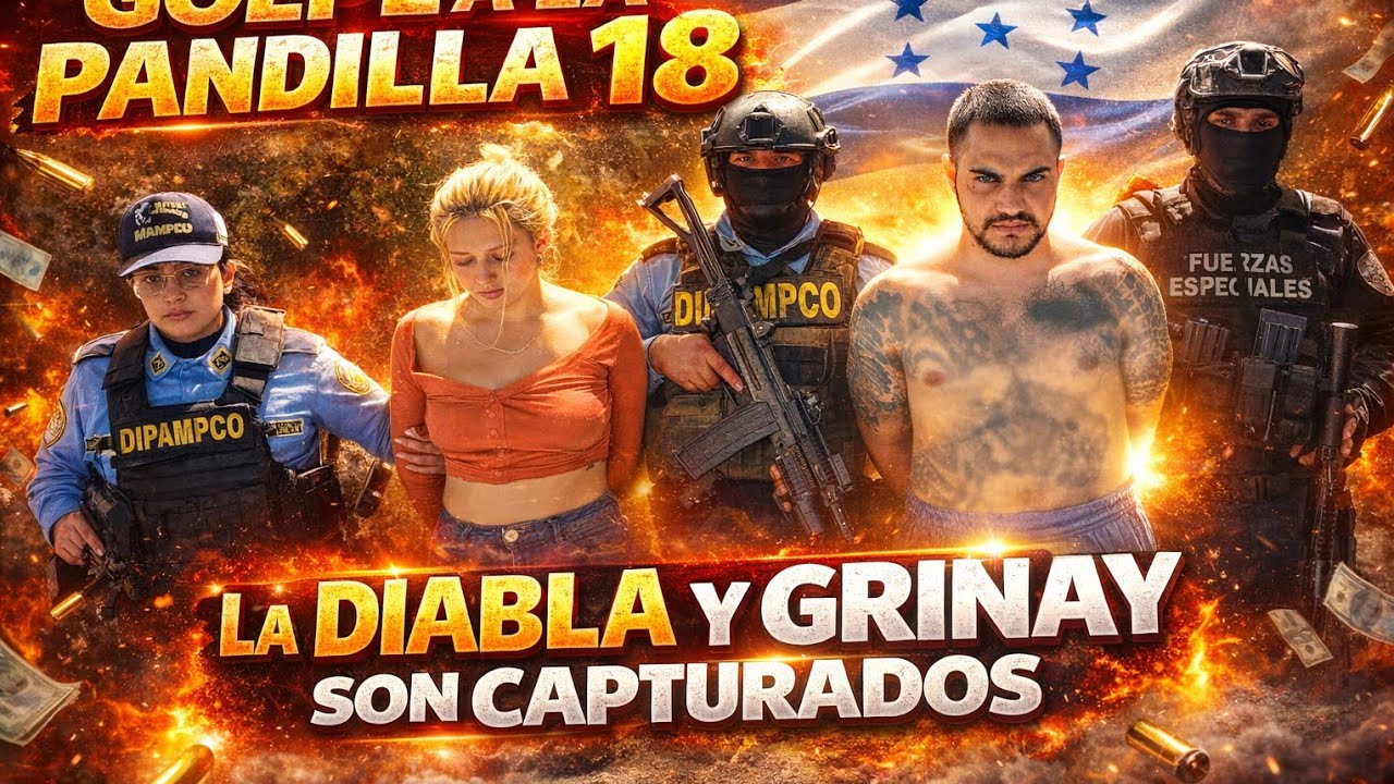 Supuestos integrantes de la Pandilla 18: Grinay y la Diabla capturados por DIPAMPCO en Honduras