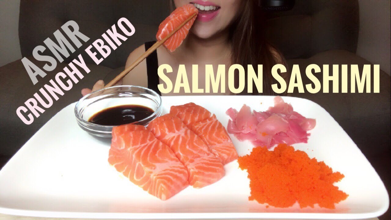 ASMR SALMON SASHIMI ft. EBIKO | Soft & Crunchy Eating Sounds (No Talking)