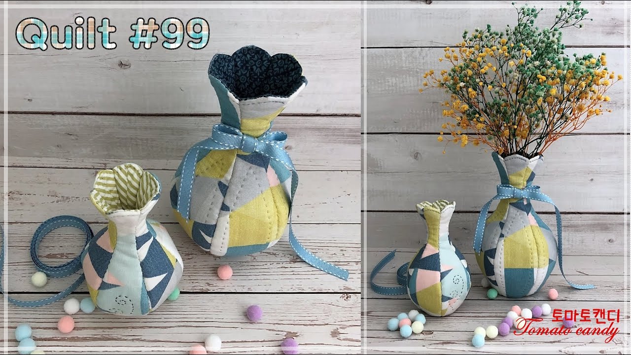 Quilt No.099 Метод создания вазы из ткани. Элемент декора для интерьера. Etsy - tomatoquilt