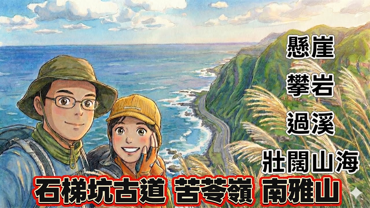 300度壯闊山海景｜石梯坑古道・苦苓嶺・南雅山O型| 陡上陡下｜東北角黃金稜線。#黃金稜線#石梯坑古道#苦苓嶺#南雅山#東北角登山#山海稜線