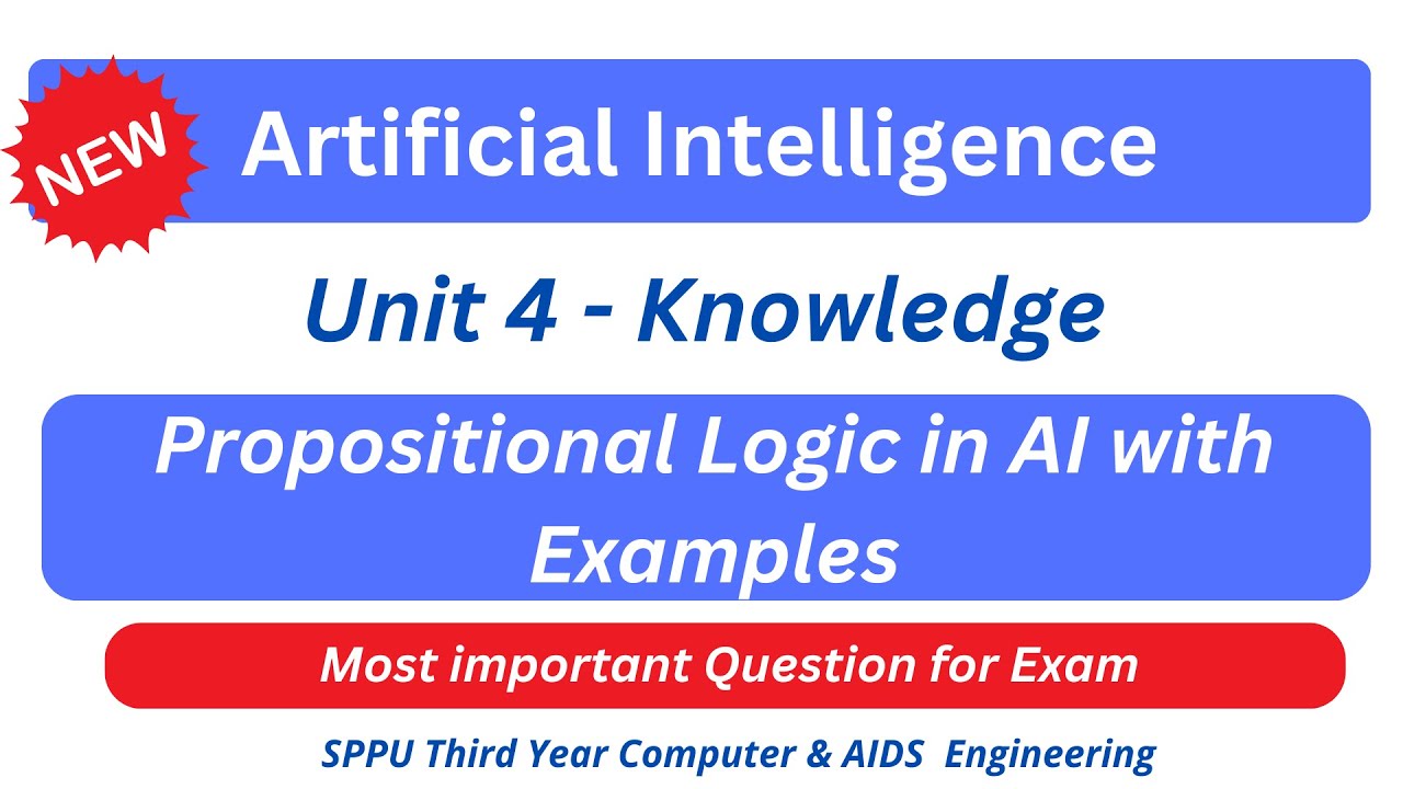 sppu ai unit 4  Proposition Logic in AI | Knowledge Representation