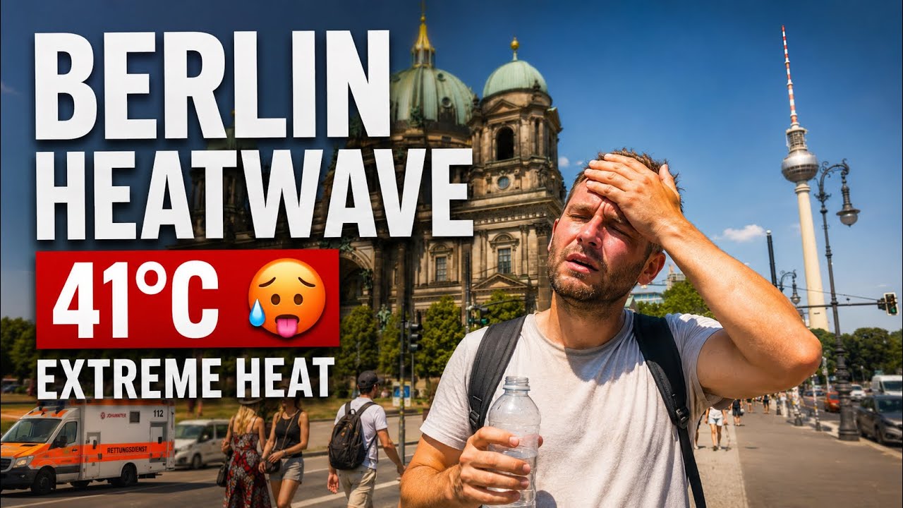 BERLIN HEATWAVE 41&deg;C 🥵 | EXTREME HEAT Walking Tour in Alexanderplatz | Berlin Germany 4K