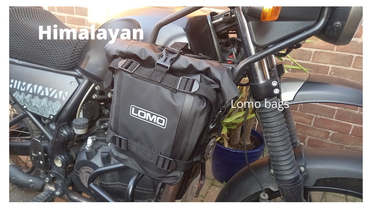 Royal Enfield Himalayan, fitting Lomo waterproof crash bar bags
