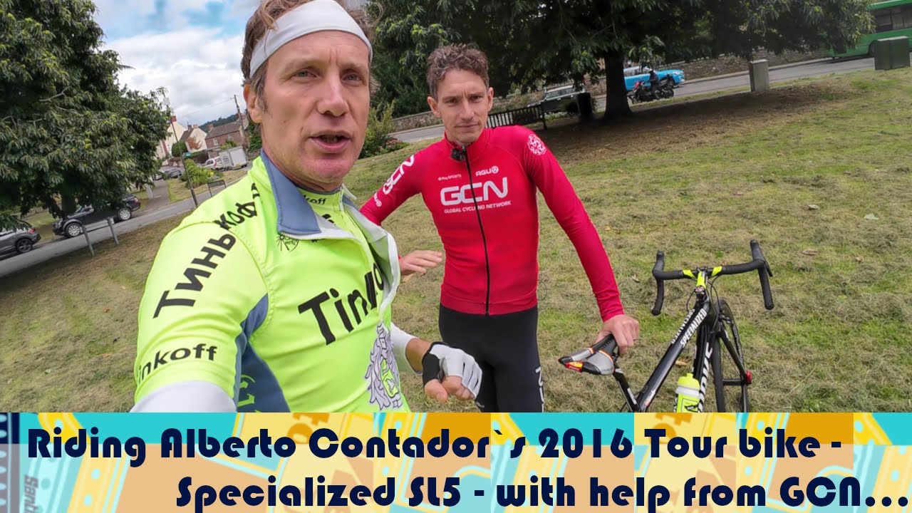 Riding Alberto Contador`s 2016 Tour de France bike - Specialized SLF - with help from  GCN...