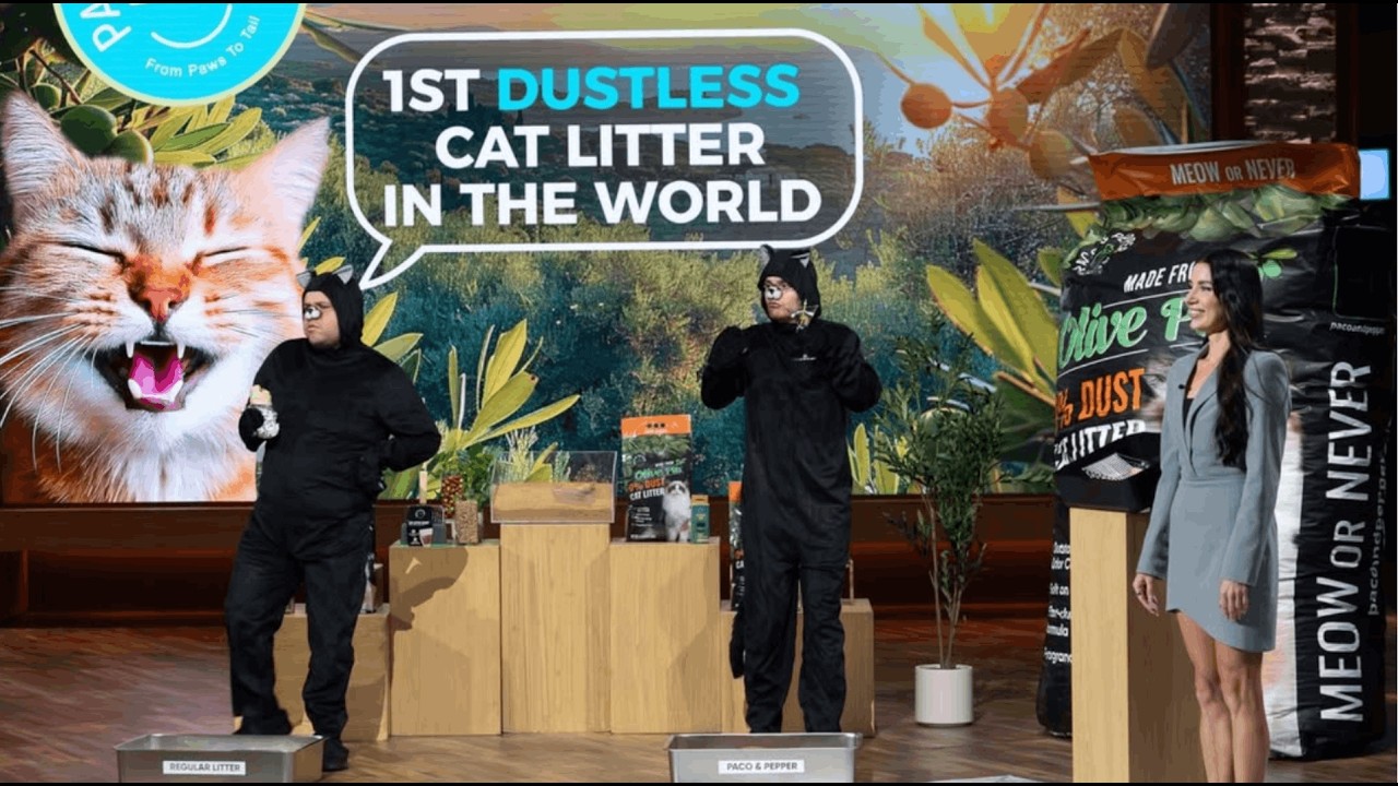 1st dustless cat litter in the world | Paco and Pepper | Shark Tank